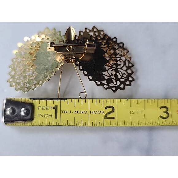 Gold Tone Metal Butterfly Brooch Vintage Costume Jewelry - Picture 9 of 10
